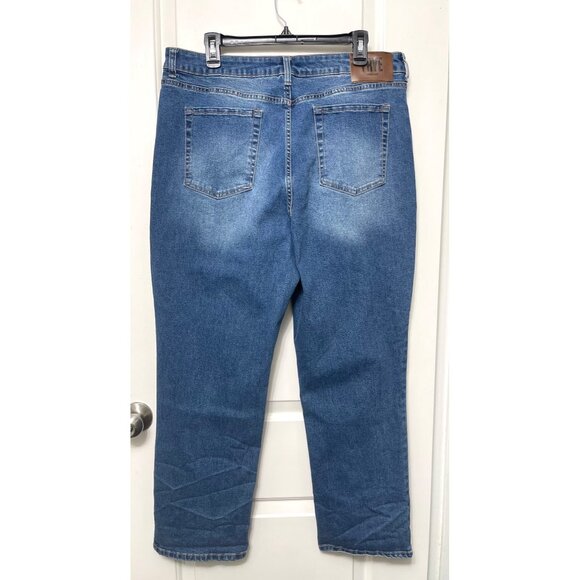 Frye Womens Medium Wash High-Rise Straight-Leg Jeans in Blue Size 16/34 - Picture 4 of 10
